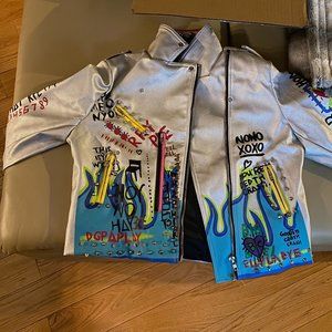 FUN FUNKY COAT & BRAND NEW !! LEATHER